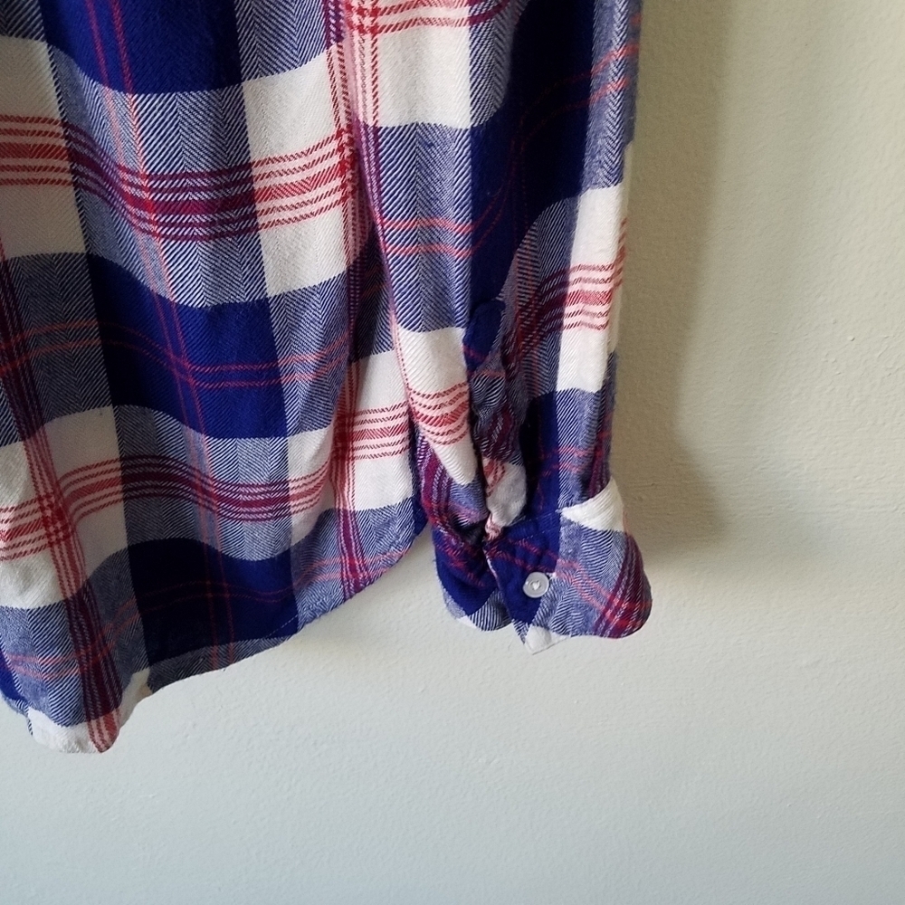 Rails Essential Plaid Button Front Checkered Long… - image 6